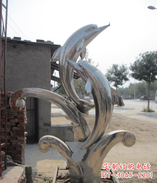 辽阳倾情展示——室外可靠不锈钢海豚雕塑