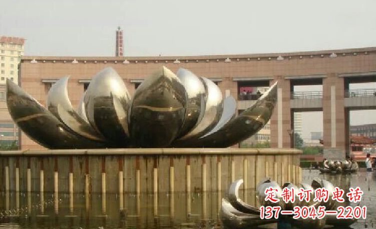 辽阳廊中领雕塑优质的不锈钢荷花雕塑