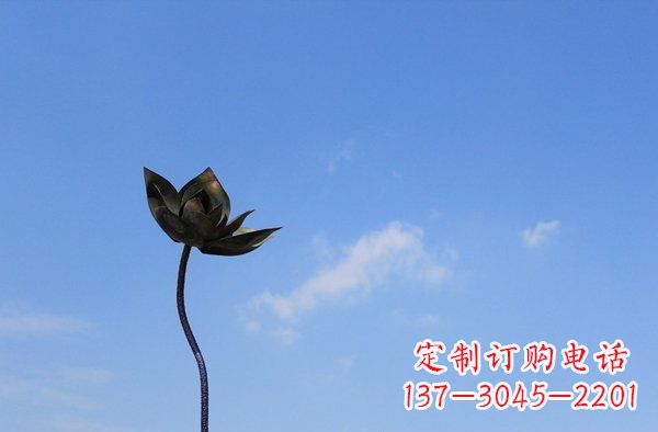 辽阳公园不锈钢荷花雕塑