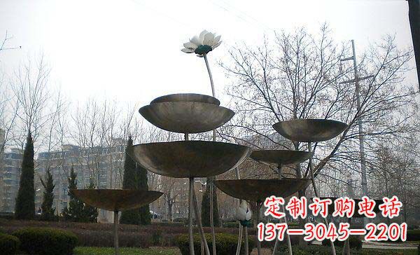 辽阳中领雕塑定制不锈钢荷花景观雕塑