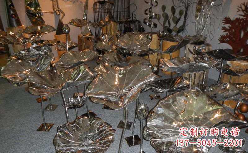 辽阳抛光不锈钢荷叶雕塑