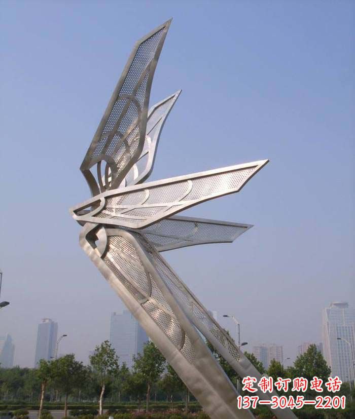 辽阳大型不锈钢蝴蝶翅膀雕塑