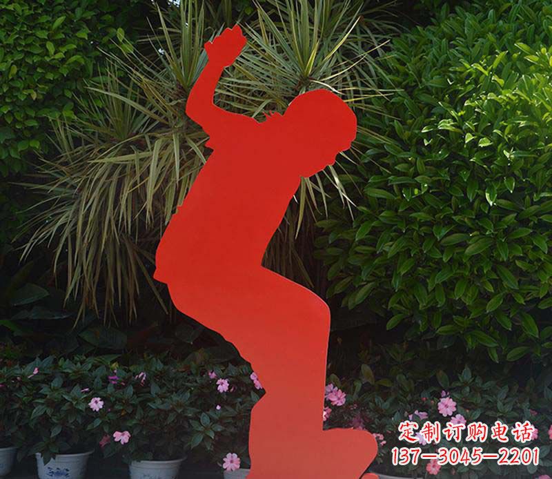 辽阳公园不锈钢滑板男孩运动雕塑