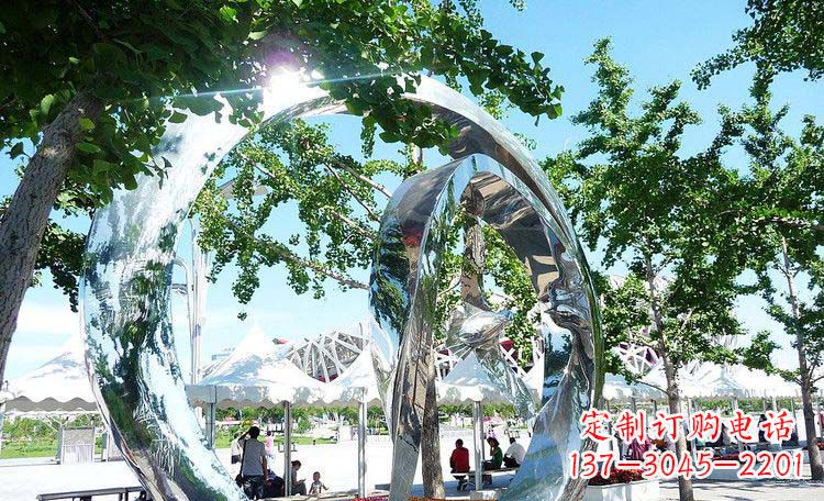 辽阳公园不锈钢景观圆环雕塑