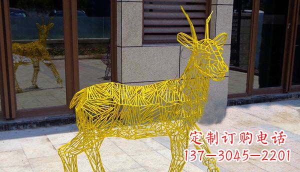 辽阳梦幻般的不锈钢小鹿大理石塑像