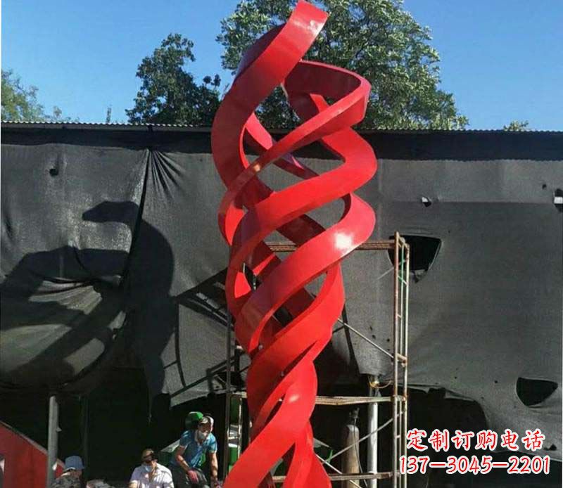 辽阳公园不锈钢螺旋飘带景观雕塑1