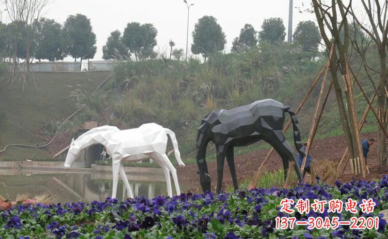 辽阳盛世之美,精美不锈钢动物雕塑