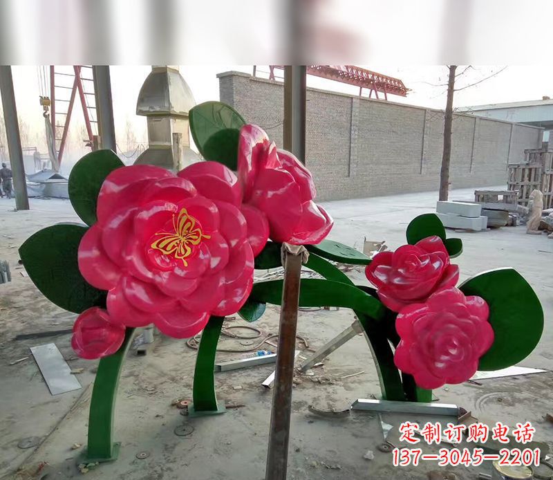 辽阳中领雕塑花朵般精美的不锈钢牡丹雕塑