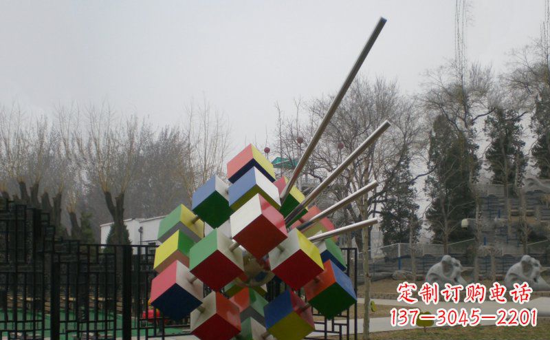辽阳不锈钢魔方雕塑,玩转您的公园