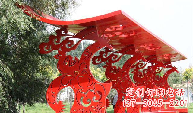 辽阳新潮不锈钢公园凉亭雕塑