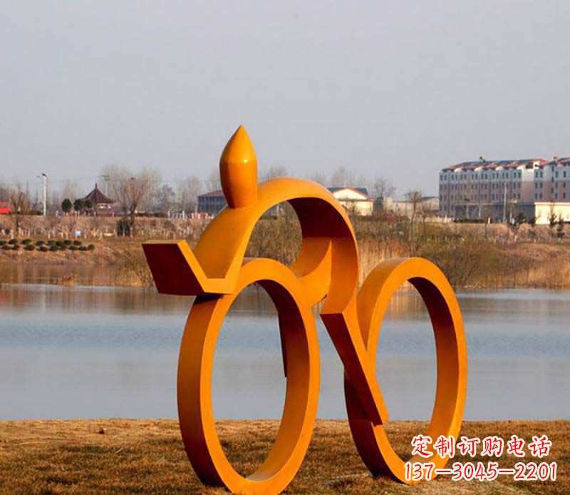辽阳产品名称健康运动不锈钢骑自行车人物雕塑