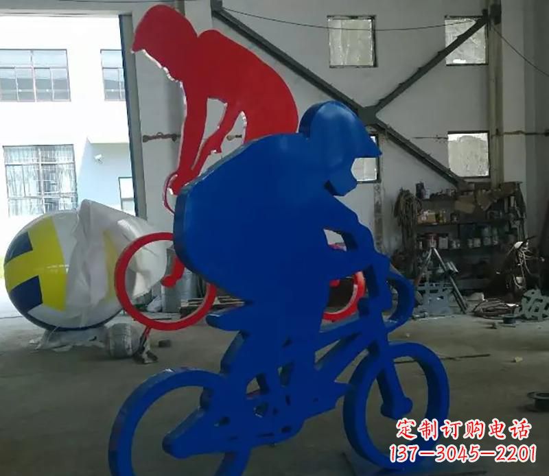 辽阳公园不锈钢骑自行车运动人物雕塑