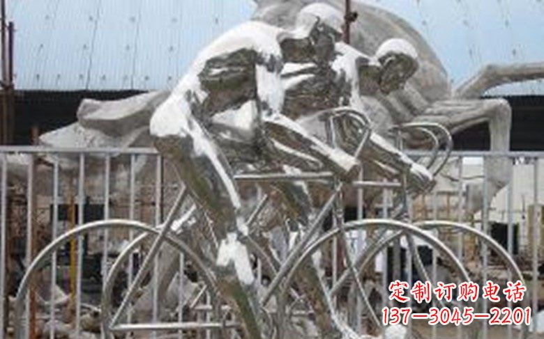 辽阳铸造不锈钢骑自行车景观雕塑