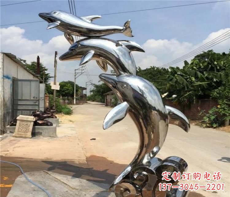 辽阳冲浪海豚不锈钢雕塑