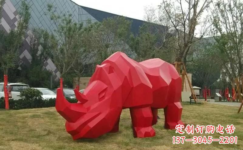 辽阳摩洛哥高端不锈钢犀牛雕塑