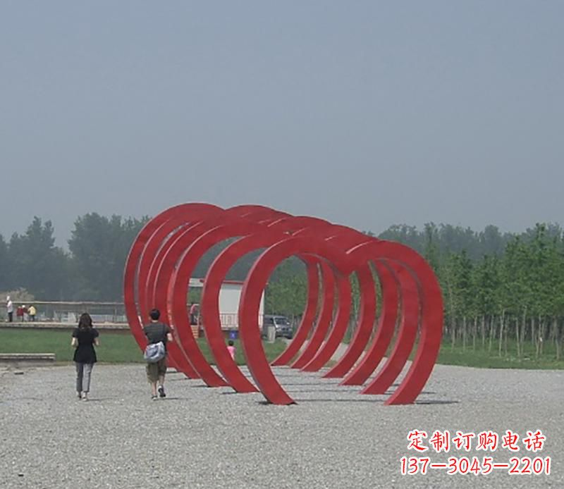 辽阳不锈钢心形拱门雕塑