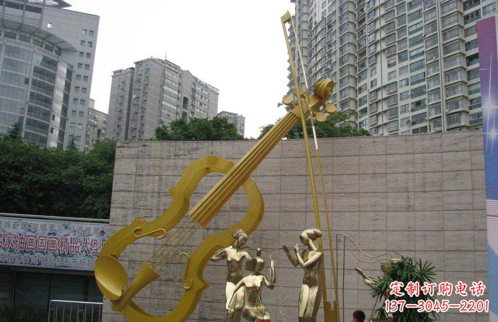 辽阳不锈钢演奏大提琴雕塑