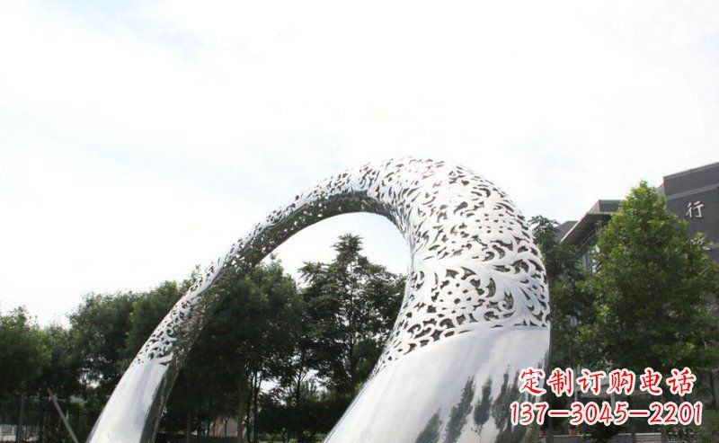 辽阳优雅定制不锈钢圆形拱门雕塑