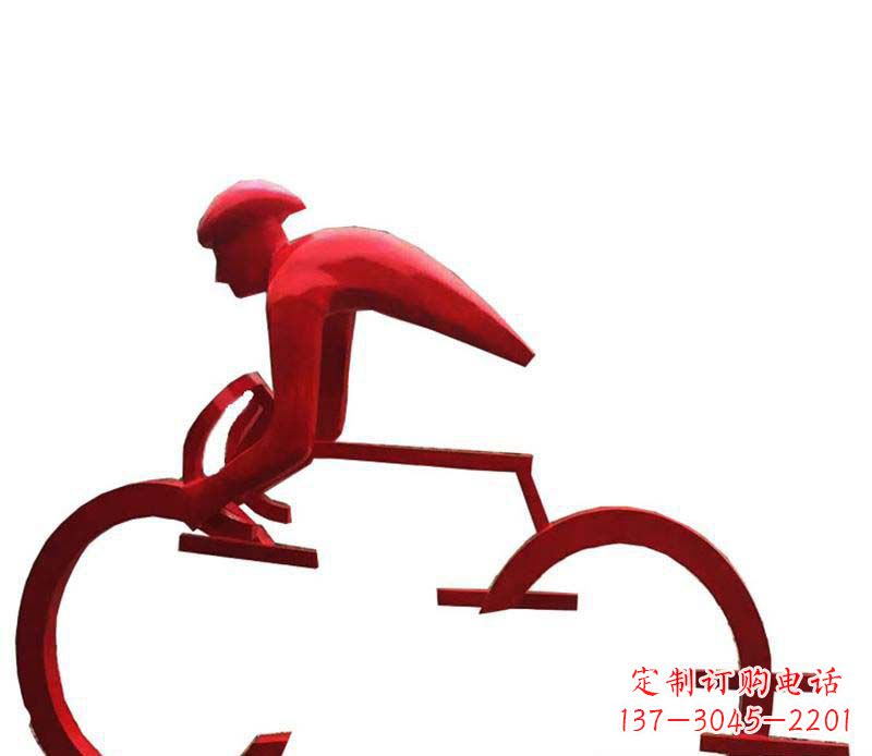 辽阳公园主题不锈钢自行车雕塑