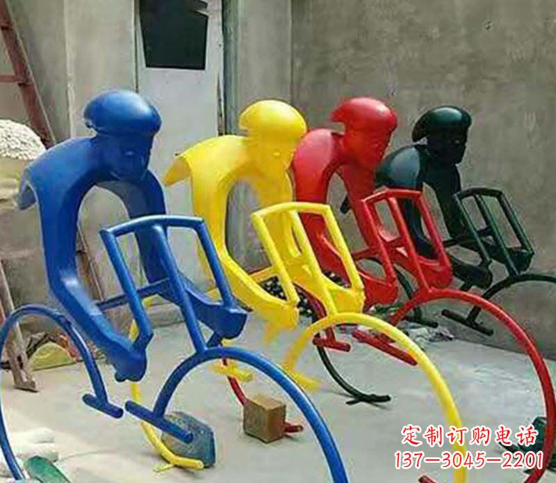 辽阳不锈钢自行车运动人物景观雕塑