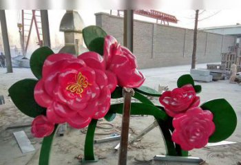辽阳中领雕塑花朵般精美的不锈钢牡丹雕塑