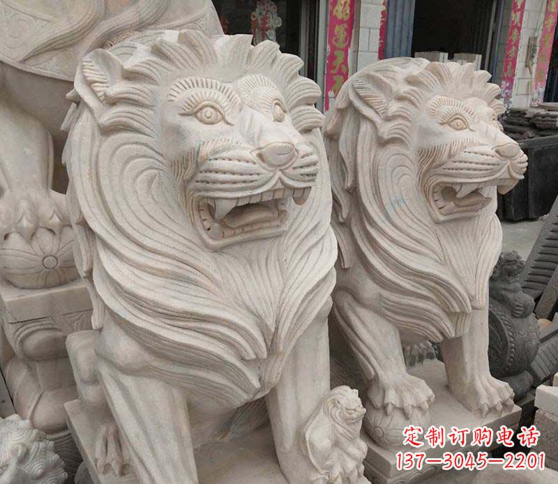辽阳西洋狮石雕动物雕塑