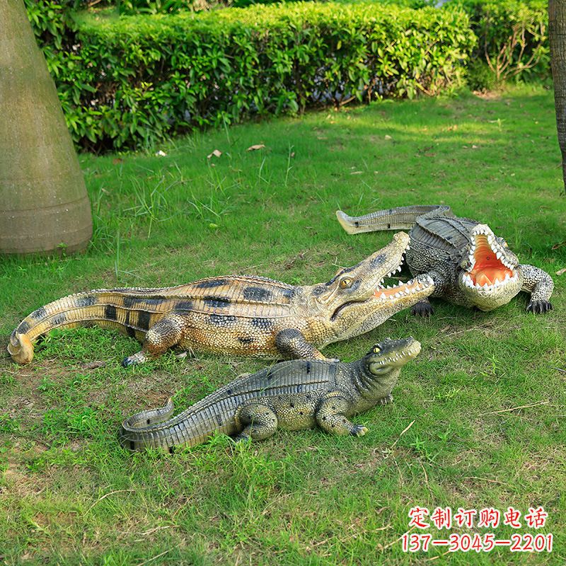 辽阳可爱的鳄鱼仿真动物雕塑