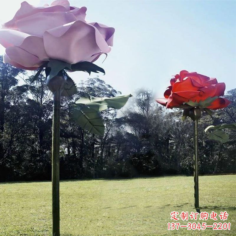 辽阳精美不锈钢雕刻玫瑰花雕塑