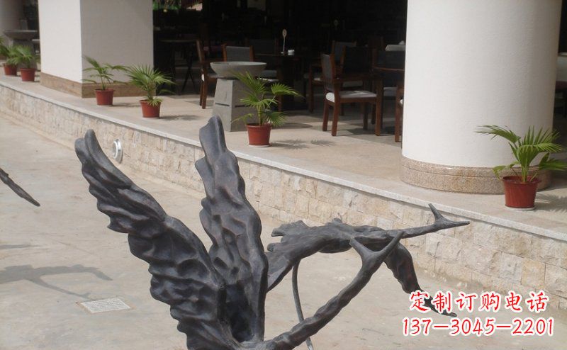 辽阳公园抽象大雁动物铜雕