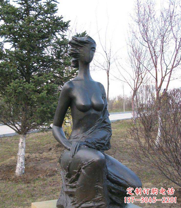 辽阳公园抽象女人人物铜雕1