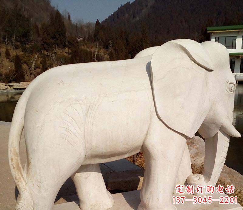 辽阳公园大理石大象动物石雕
