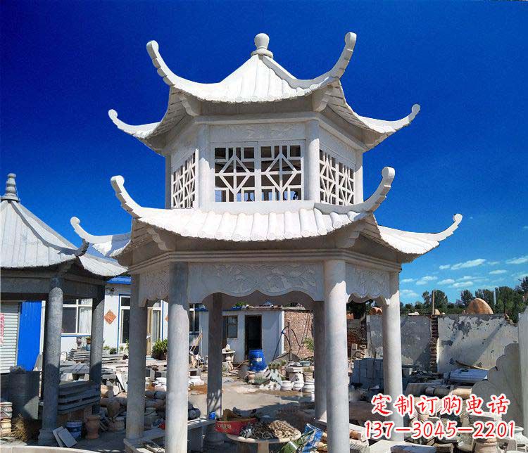 辽阳大理石双层凉亭雕塑