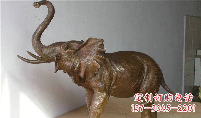 辽阳公园大象招财动物铜雕 (3)