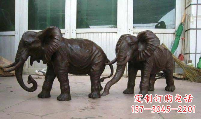 辽阳公园大象招财动物铜雕