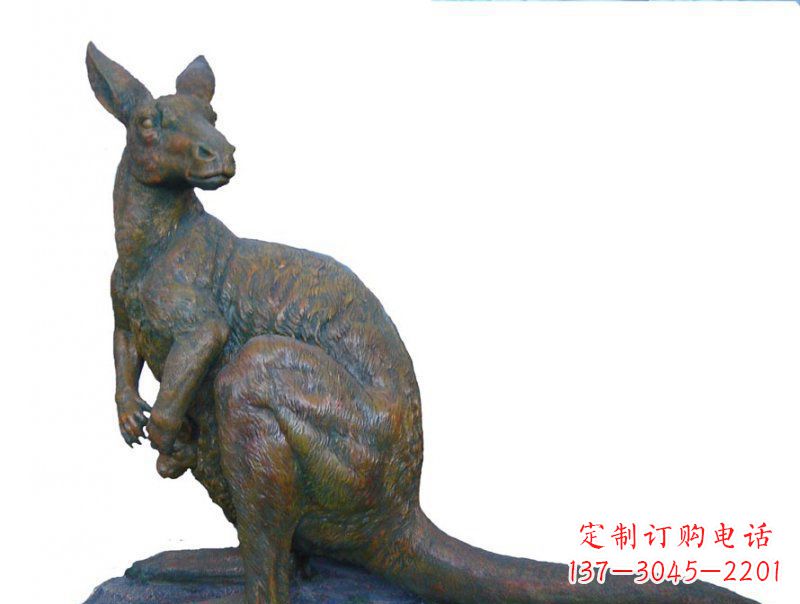 辽阳公园袋鼠动物铜雕 (4)