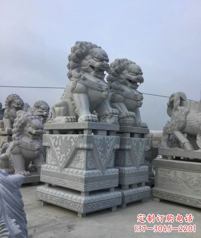 辽阳大理石狮子石雕