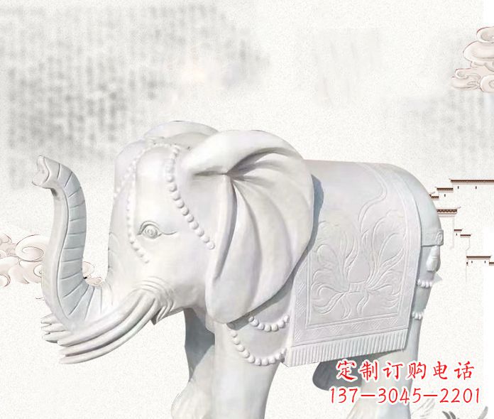 辽阳公园动物大象石雕 (3)