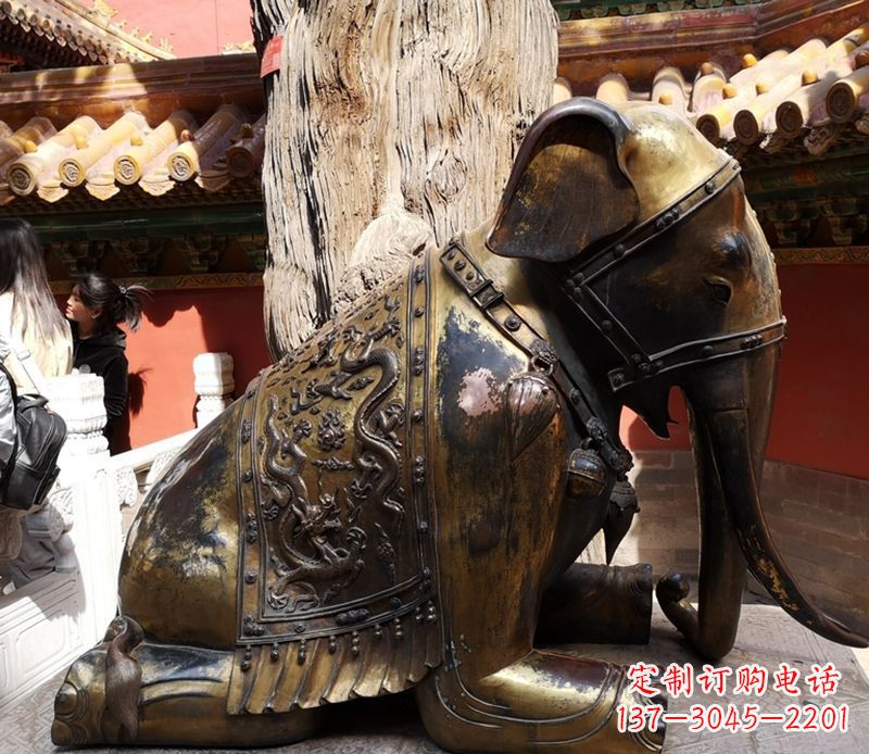 辽阳公园动物大象铜雕