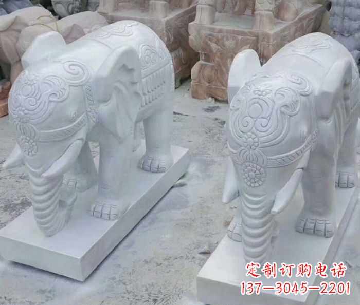 辽阳高雅雕塑招财石雕大象