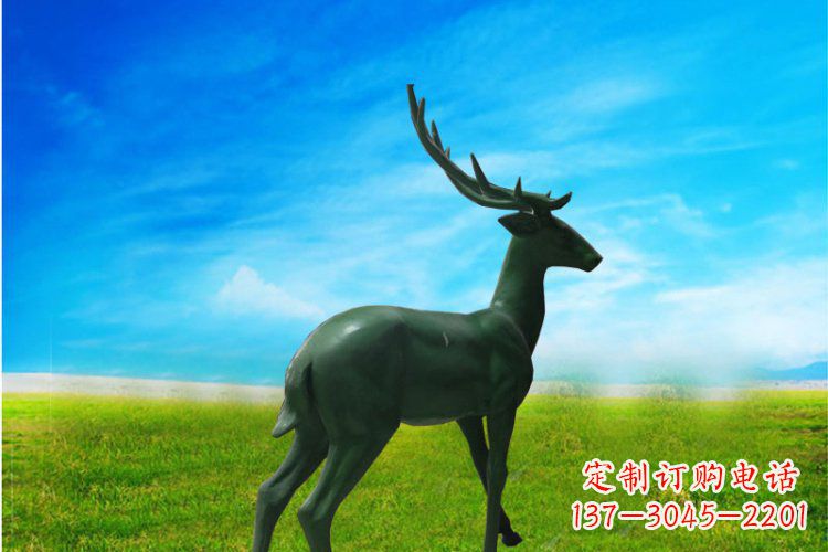 辽阳公园动物梅花鹿铜雕