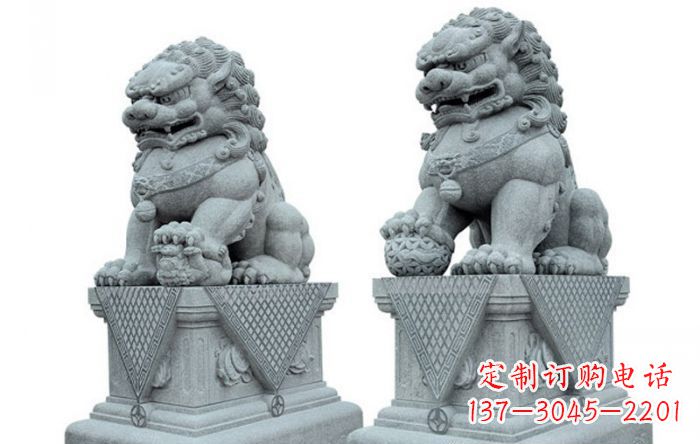 辽阳公园动物青石狮子石雕