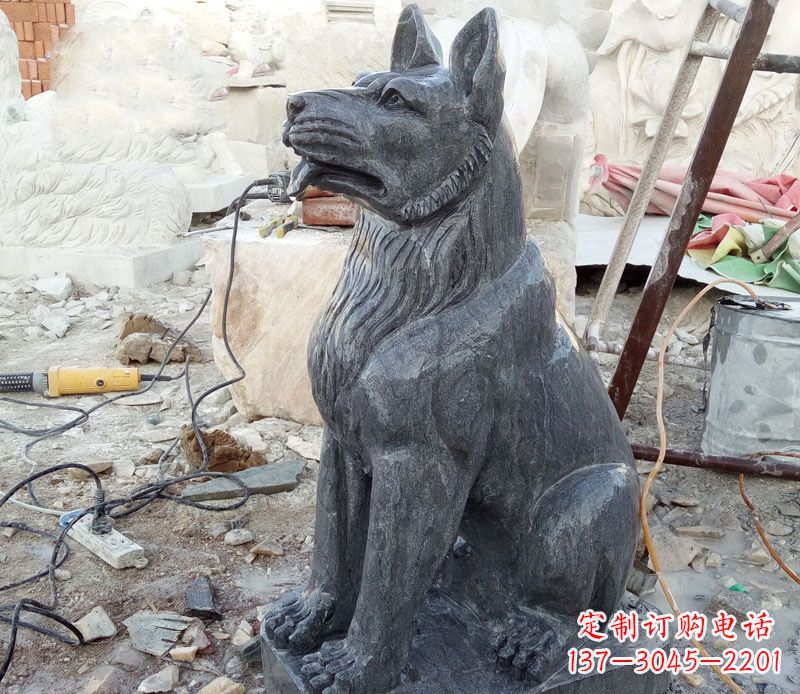 辽阳公园动物石雕狗雕塑