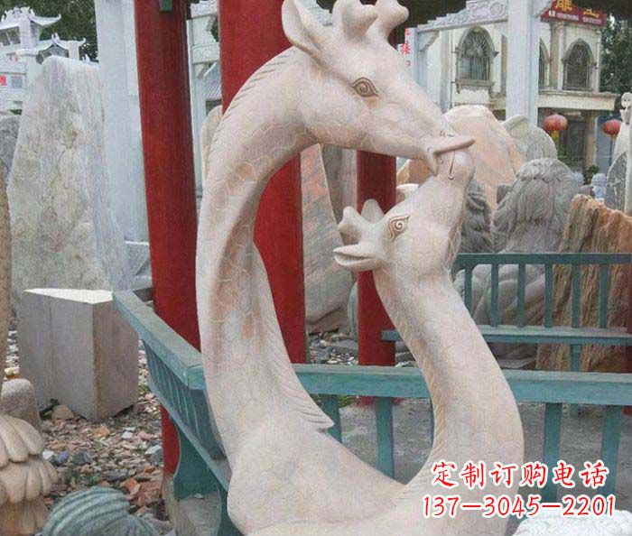辽阳中领雕塑-母子鹿动物石雕