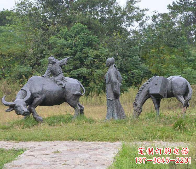 辽阳杜牧小品铜雕精致雕刻,传递出朴实之美
