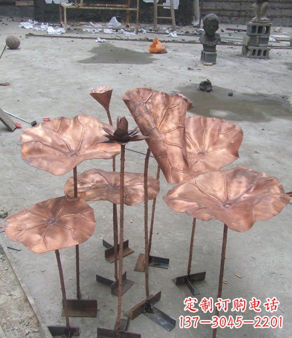 辽阳中领雕塑荷花锻铜雕塑