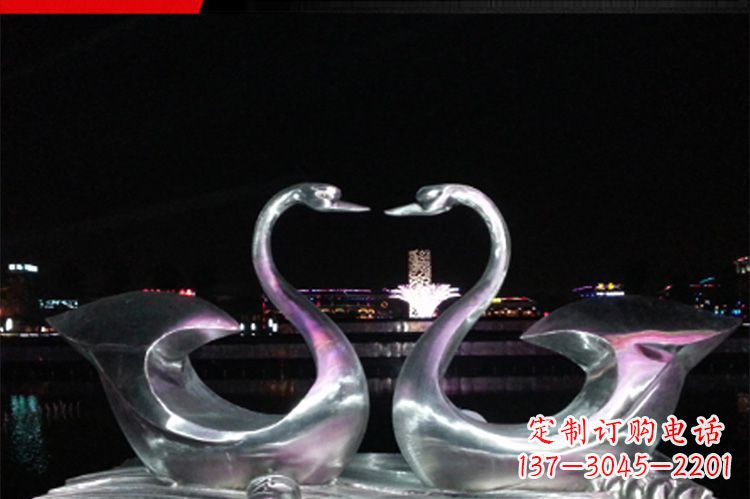 辽阳公园仿真不锈钢仙鹤雕塑