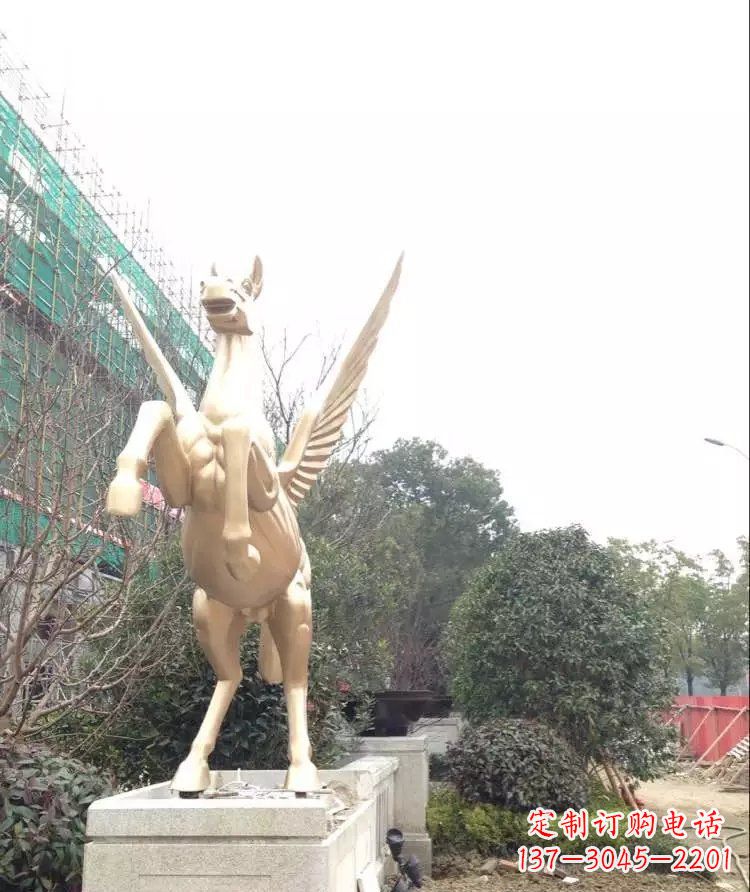 辽阳公园飞马玻璃钢仿铜雕塑