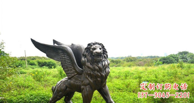 辽阳公园飞狮动物铜雕