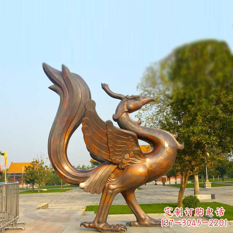 辽阳公园广场四灵之朱雀纯铜铸造雕塑