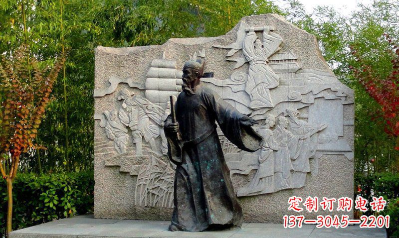辽阳公园海瑞古代名人人物铜雕